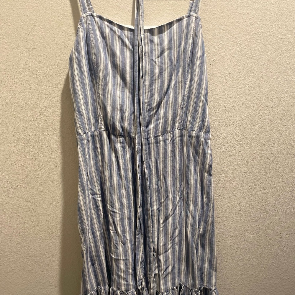 The blue and white striped dress